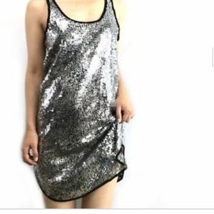 NWT KENNETH COLE NEW YORK Gold Sequins Tank Dress